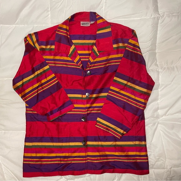 Chico's Multicolor Silk Jacket - Picture 3 of 8